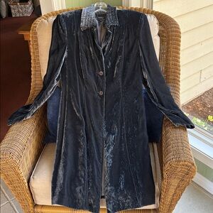 Nanette Lepore Charcoal Velvet Coat